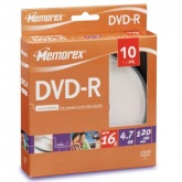 MEMOREX 16X DVD-R 4,7 GB 10|LU CAKE BOX
