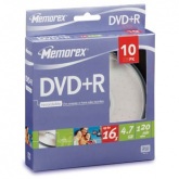 MEMOREX 16X DVD+R 4,7GB 10|LU CAKE BOX
