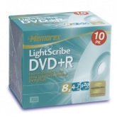 MEMOREX 8X DVD+R 4,7GB LIGHT SCRIBE 10|LU JEWEL CASE