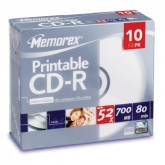 MEMOREX PRINTABLE CD-R 10|LU JEWELCASE