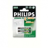 PHILIPS R03NM80/03B MULTILIFE 2*AAA 800 MAH ARJ EDLEBLR PL