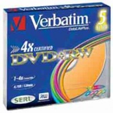 VERBATIM 4X DVD+RW 4,7 GB RENKL 5|L NCE KUTU